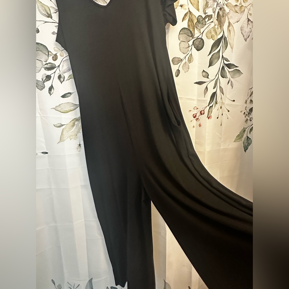 Black romper, jumpsuit with pockets